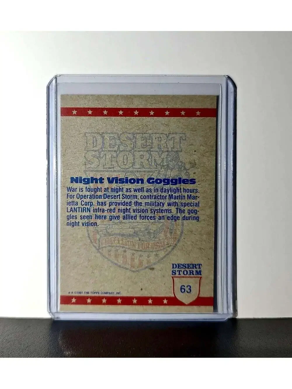 Night Vision Goggles 1991 Topps Desert Storm #63 Card - Picture 2 of 10